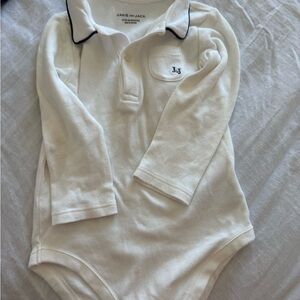 Janie and Jack Cream Long Sleeve Bodysuit
